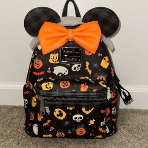 2021 Disney Parks Halloween Mickey Mouse Treats Plaid Backpack Bag Loungefly New